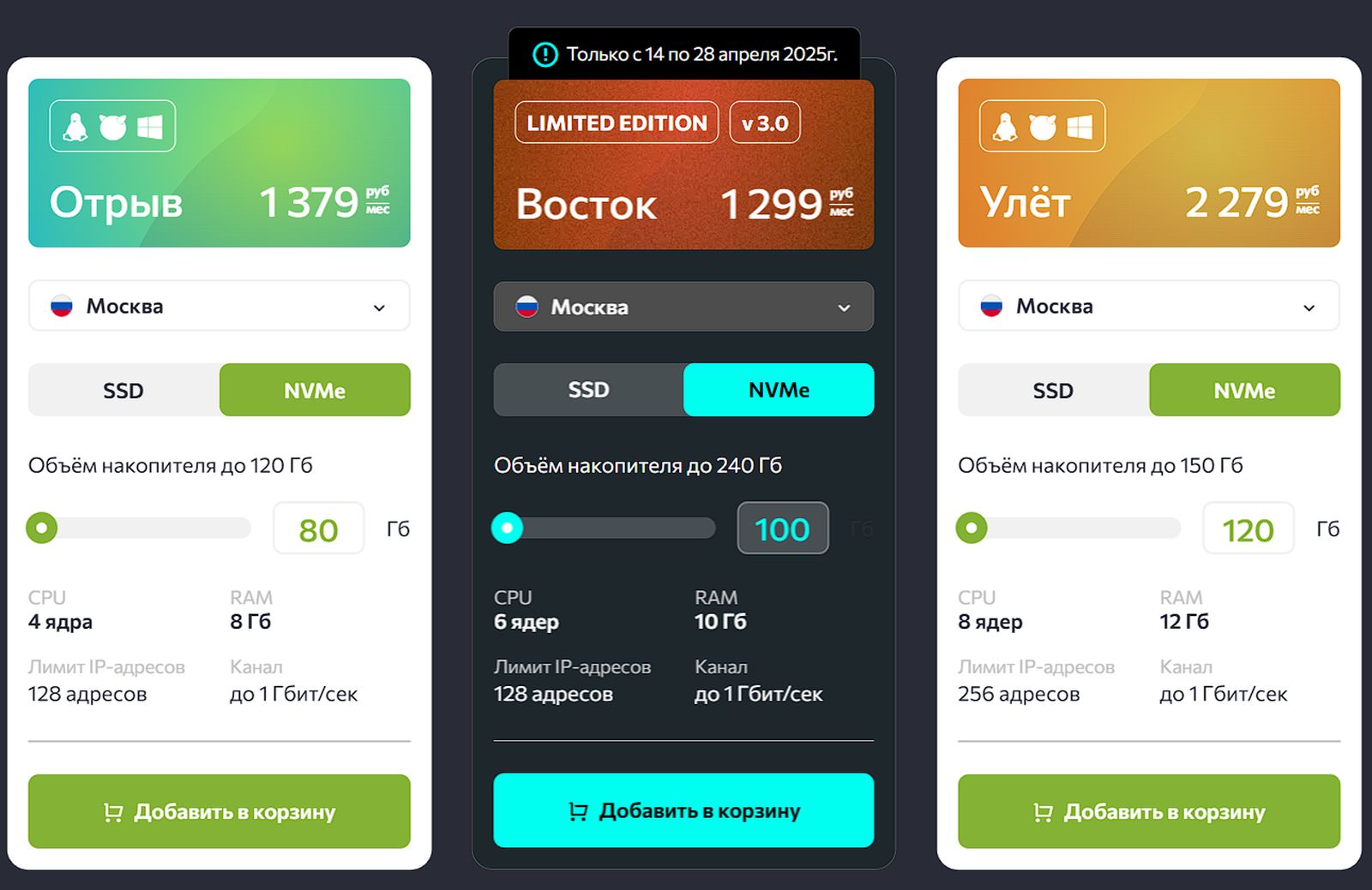 Лимитированный тариф на VPS